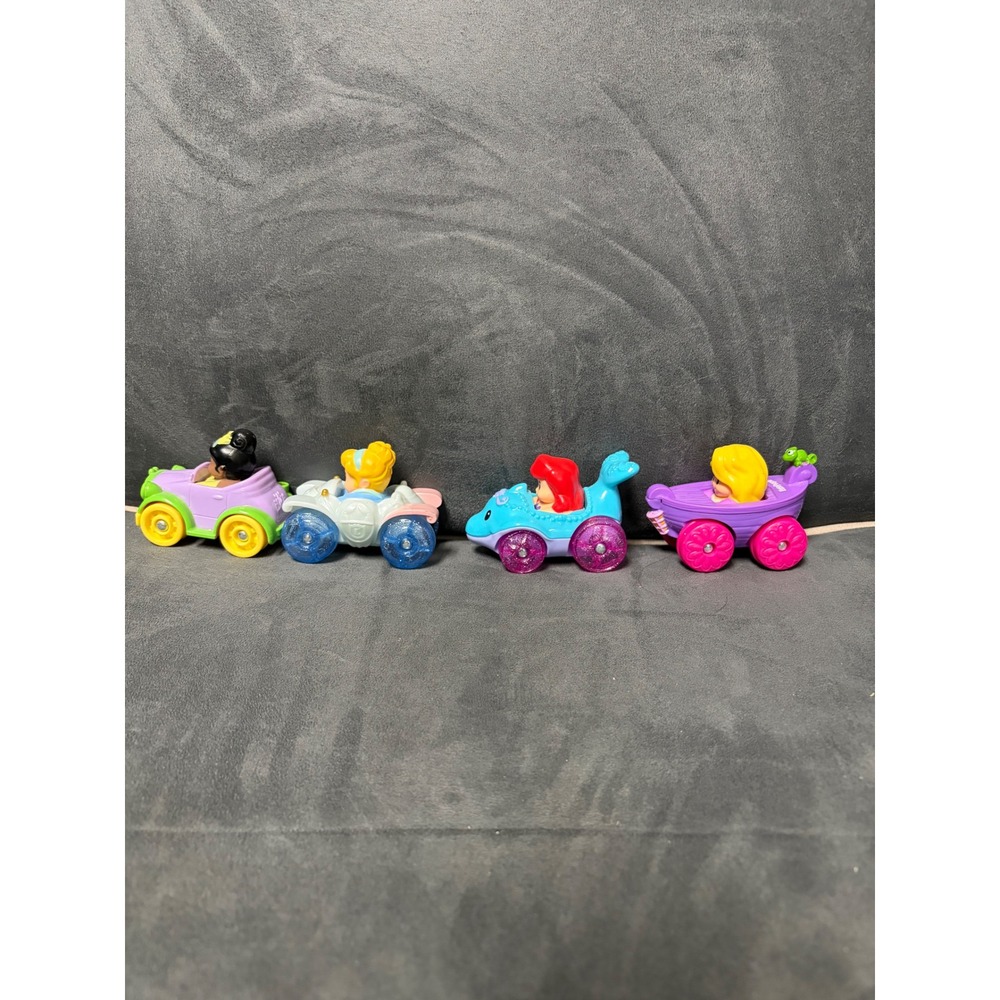 Fisher Price Little People Disney Princess Wheelies Tiana Cinderella Ariel Set 4 - Picture 3 of 6